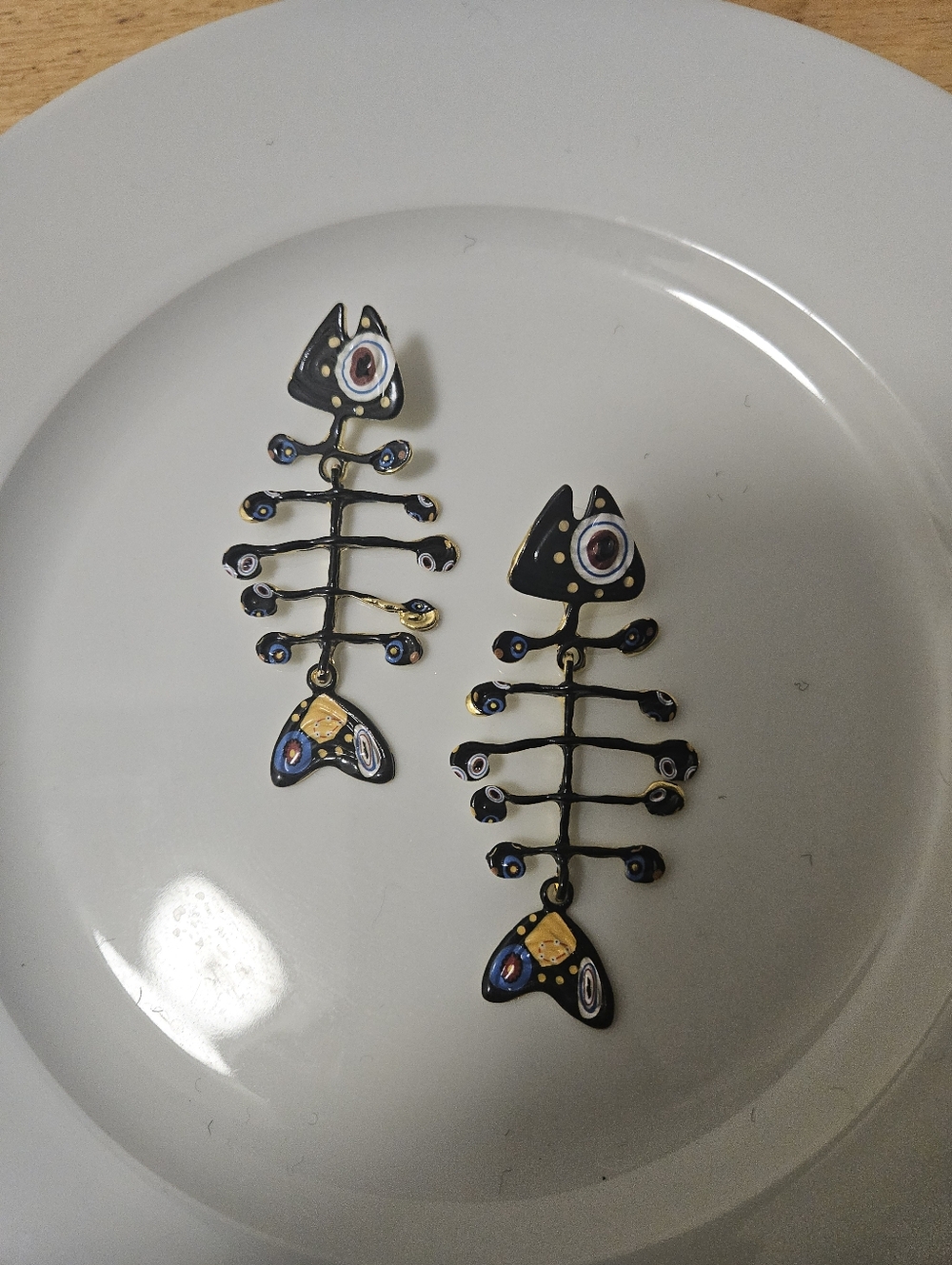Colorful Fishbone Earrings - Picture 2 of 5